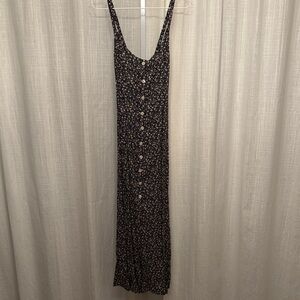 Energie Black Floral Button-Down Maxi Dress